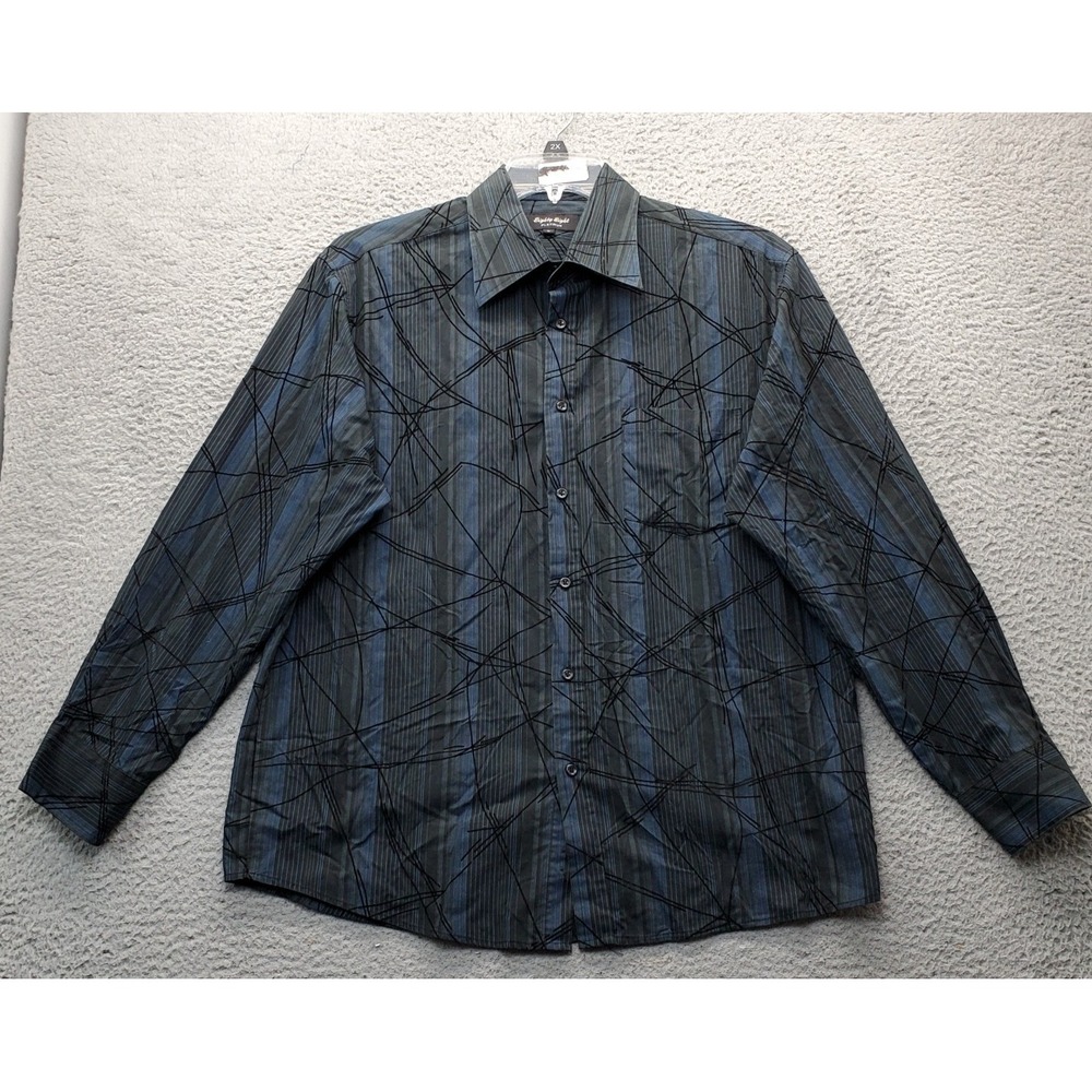 Eighty Eight Platinum Shirt Mens Large Multi‎ Striped Chest Pocket Button Down